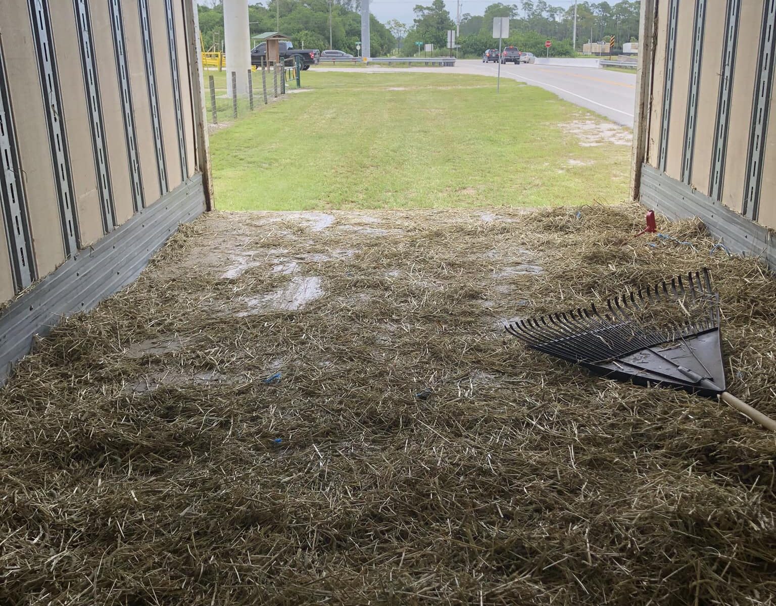 Empty hay truck